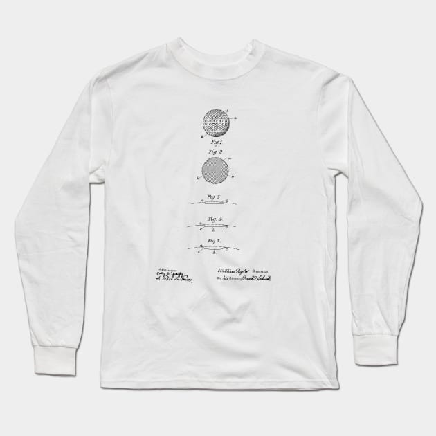 Golf Ball Vintage patent drawing Long Sleeve T-Shirt by skstring